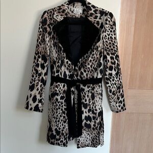 Animal Print Long Sleeve Coat